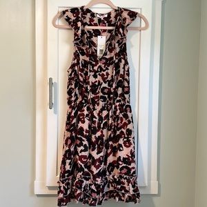 Parker pink, maroon, black leopard print dress